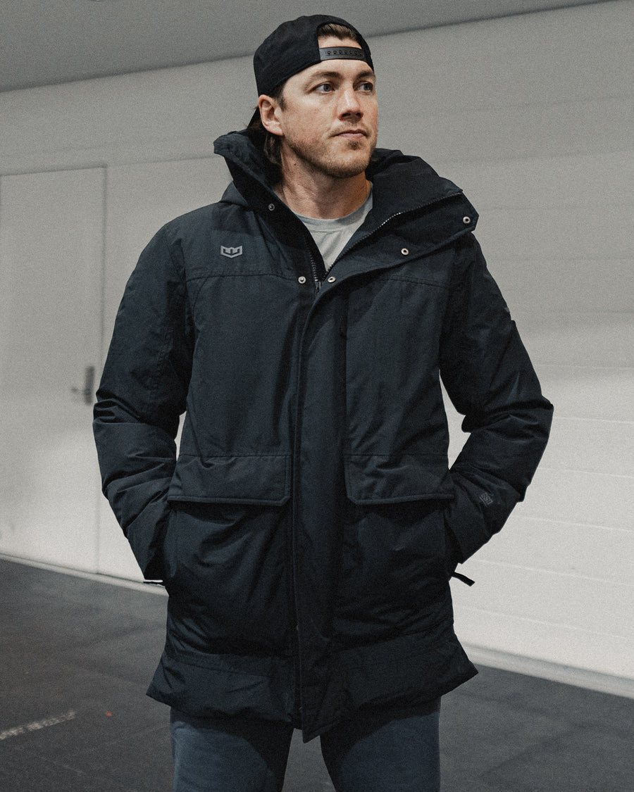 TJ Oshie wearing the men's Boiler Down Parka in black - image 1