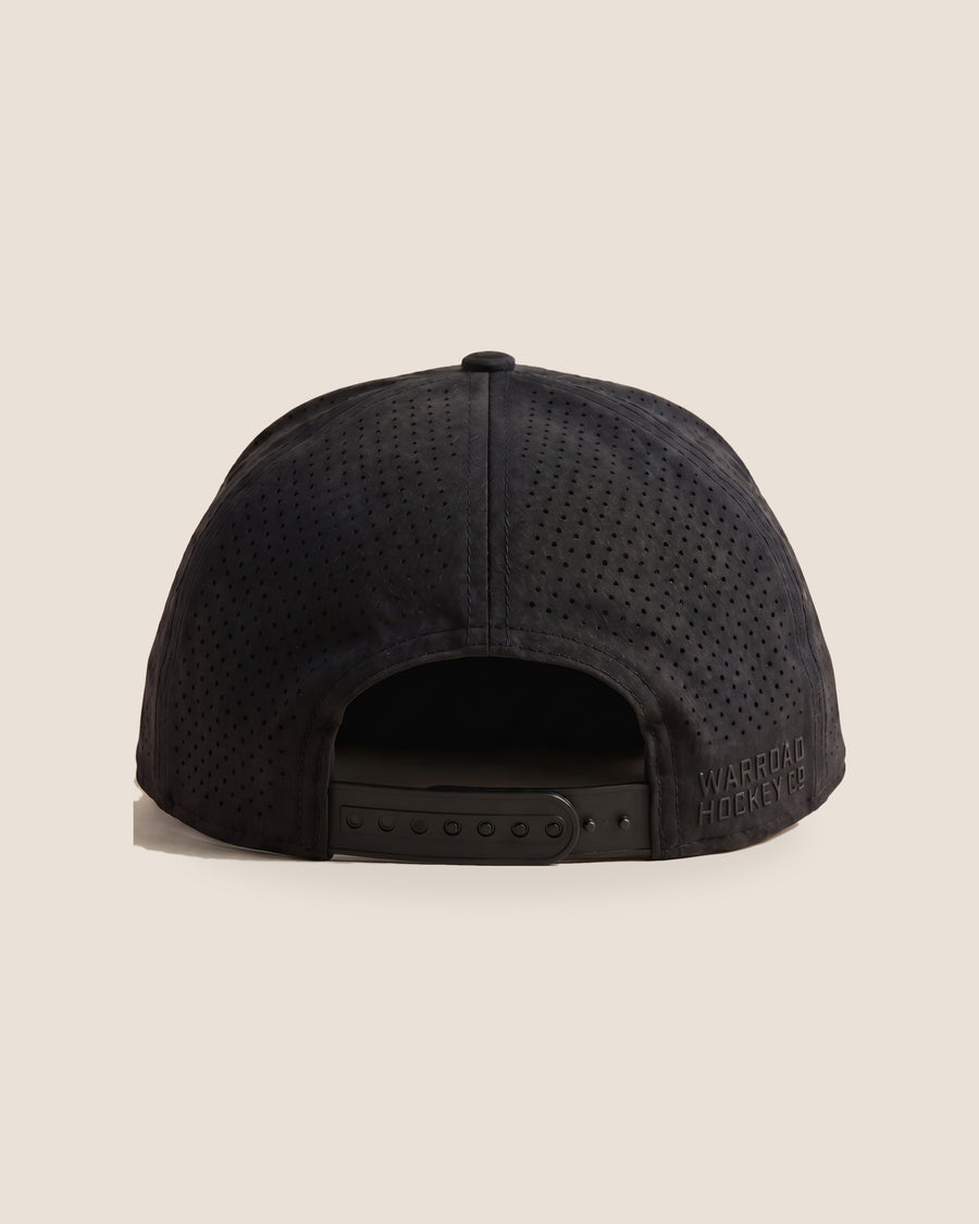 Back: Back view of the black Warroad Rope Hat showing the adjustable closure. - image 2